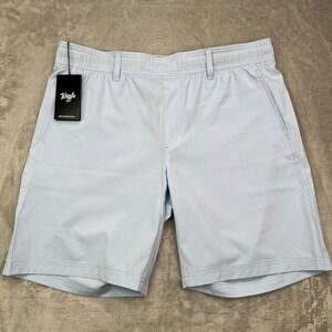 Waggle Scramble Shorts Mens Large Breeze Blue Solid Performance Golf Stretch‎